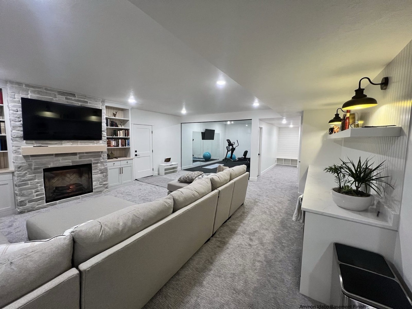 Basement bar and entertainment setup â Rocky Mtn Remodel Utah County